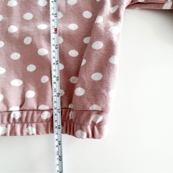 By the River Pink Polka Dot Sweater Long Sleeve Women's S Crewneck Elastic Waist - Picture 7 of 7